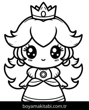 Prenses Peach boyama sayfası – yaratıcılık, eğlenceli etkinlik