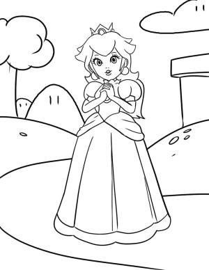 Prenses Peach boyama sayfası,  coloring page, Sevimli Prenses Peach’yi çiz, 