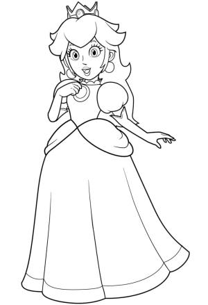 Prenses Peach boyama sayfası,  coloring page, Sevimli Prenses Peach, 