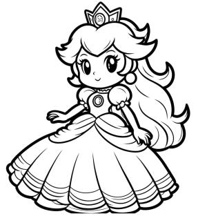 Prenses Peach boyama sayfası,  coloring page, Kawaii Prenses Peach’yi çiz, 