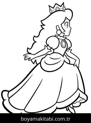 Prenses Peach boyama sayfası – okul öncesi, evde etkinlik
