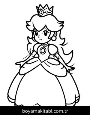 Prenses Peach boyama sayfası – ücretsiz yazdır, boyama etkinliği