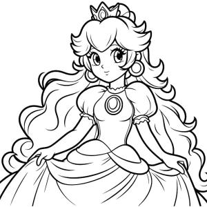 Prenses Peach boyama sayfası,  coloring page, Çok Güzel Prenses Peach, 