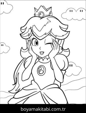 Prenses Peach boyama sayfası – ücretsiz yazdır, boyama etkinliği