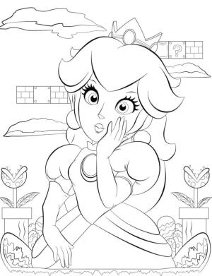 Prenses Peach boyama sayfası,  coloring page, Güzel Prenses Peach, 