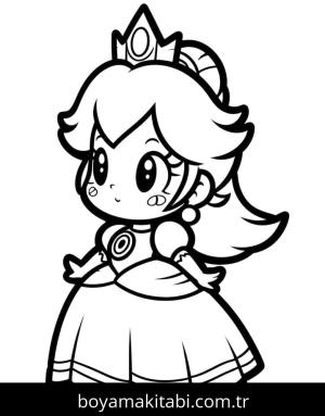 Prenses Peach boyama sayfası – keyifli zaman, renkli çizimler