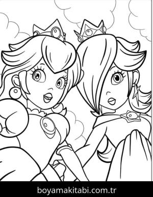 Prenses Peach boyama sayfası – yaratıcılık, eğlenceli etkinlik