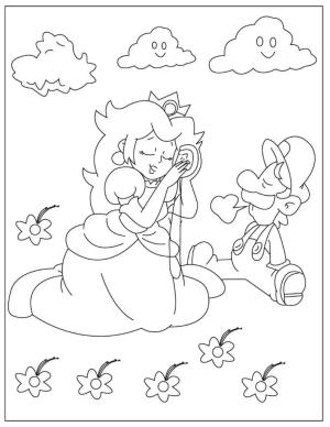 Prenses Şeftalisi boyama sayfası,  coloring page, Komik Mario ve Prenses Şeftali, 