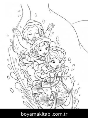 Prenses Sofia boyama sayfası – sevimli karakter, sanatsal çalışma