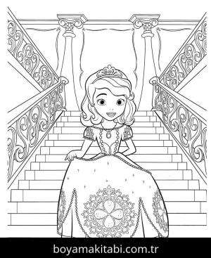 Prenses Sofia boyama sayfası – çocuklar için, çizgi film temalı