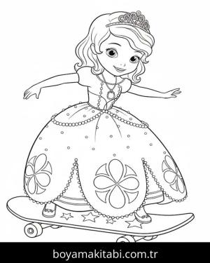 Prenses Sofia boyama sayfası – el becerilerini geliştirir, boyama çalışması