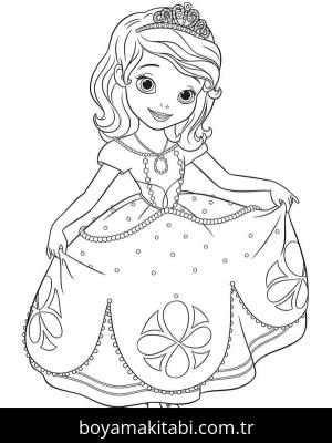 Prenses Sofia boyama sayfası – renkli çizimler, okul öncesi