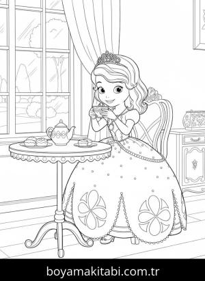 Prenses Sofia boyama sayfası – eğitici aktivite, yaratıcılık