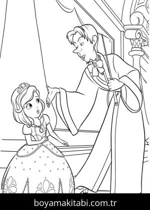 Prenses Sofia boyama sayfası – kolay boyama, eğitici aktivite