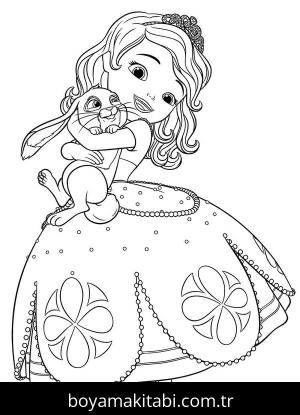 Prenses Sofia boyama sayfası – basit çizim, kolay boyama