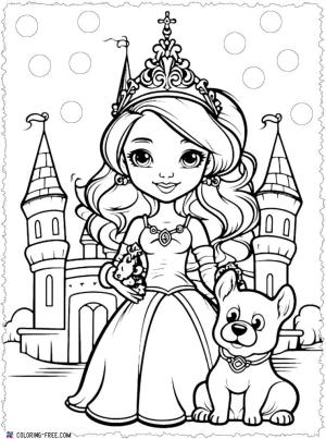 Prenses boyama sayfası, Princess coloring page, , 