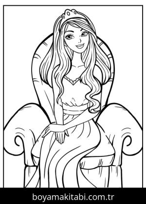Prenses boyama sayfası – ücretsiz yazdır, boyama etkinliği