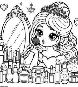 Prenses boyama sayfası, Princess coloring page, , 