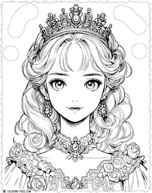 Prenses boyama sayfası, Princess coloring page, , 