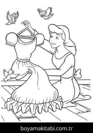Prenses boyama sayfası – çocuk aktivitesi, PDF indir