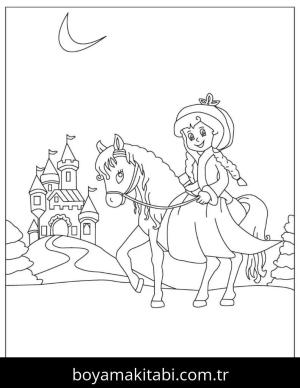 Prenses boyama sayfası – yaratıcılık, eğlenceli etkinlik