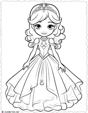 Prenses boyama sayfası, Princess coloring page, , 