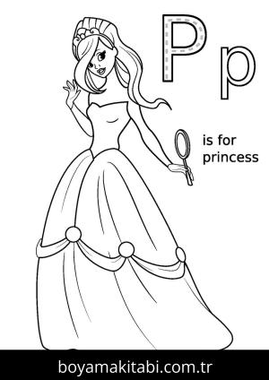 Prenses boyama sayfası – yaratıcılığı geliştirir, keyifli zaman