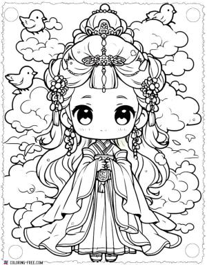 Prenses boyama sayfası, Princess coloring page, , 