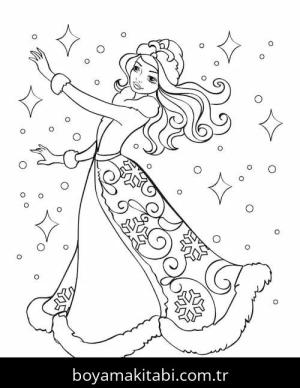 Prenses boyama sayfası – evde etkinlik, ücretsiz yazdır