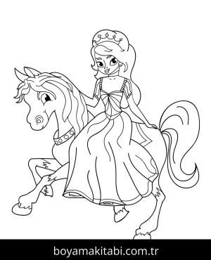 Prenses boyama sayfası – boyama çalışması, yaratıcılığı geliştirir