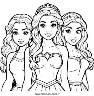 Prenses boyama sayfası – el becerilerini geliştirir, boyama çalışması