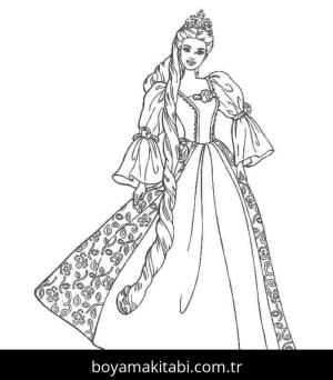 Prenses boyama sayfası – boyama çalışması, yaratıcılığı geliştirir