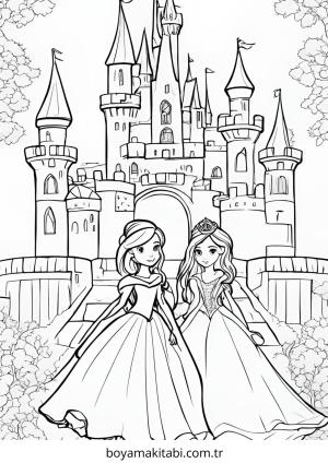 Prenses boyama sayfası – yaratıcılığı geliştirir, keyifli zaman
