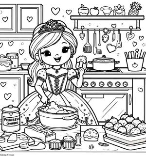 Prenses boyama sayfası, Princess coloring page, , 