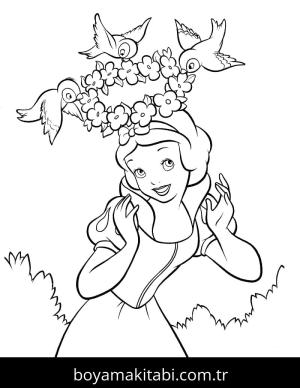 Prenses boyama sayfası – basit çizim, kolay boyama