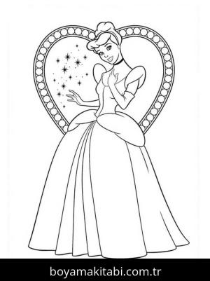 Prenses boyama sayfası – sevimli karakter, sanatsal çalışma