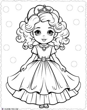 Prenses boyama sayfası, Princess coloring page, , 