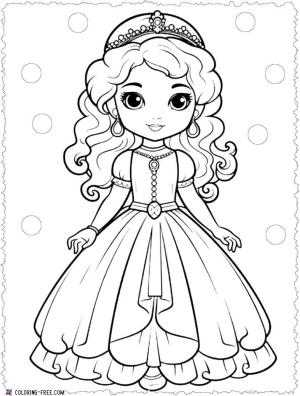 Prenses boyama sayfası, Princess coloring page, , 