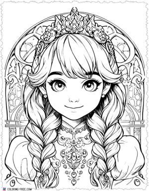 Prenses boyama sayfası, Princess coloring page, , 