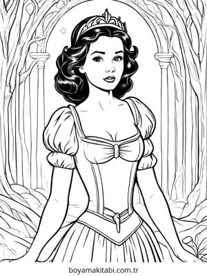 Prenses boyama sayfası – okul öncesi, evde etkinlik