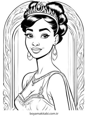 Prenses boyama sayfası – kolay boyama, eğitici aktivite