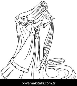 Prenses boyama sayfası – sevimli karakter, sanatsal çalışma