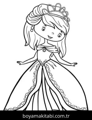 Prenses boyama sayfası – el becerilerini geliştirir, boyama çalışması