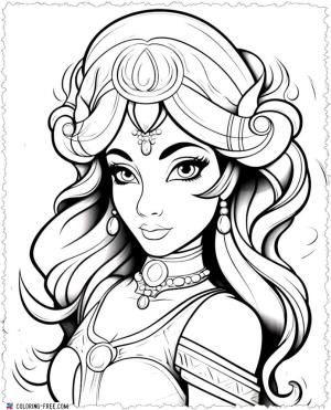 Prenses boyama sayfası, Princess coloring page, , 