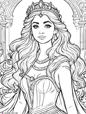 Prenses boyama sayfası, Princess coloring page, , 