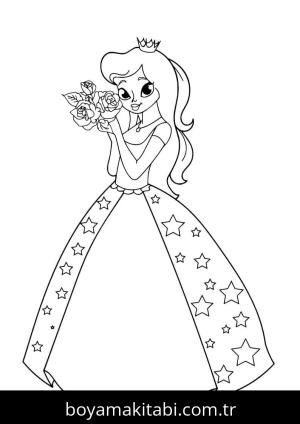 Prenses boyama sayfası – okul öncesi, evde etkinlik