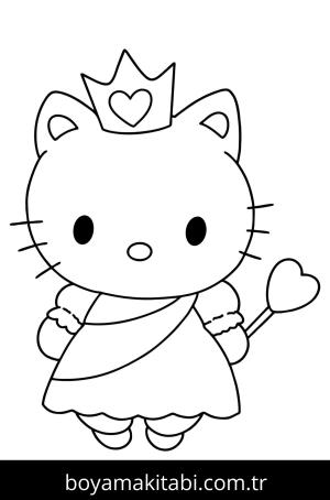 Prenses boyama sayfası – PDF indir, sevimli karakter