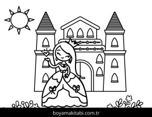 Prenses boyama sayfası – el becerilerini geliştirir, boyama çalışması