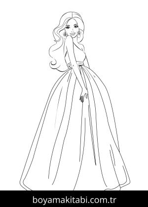 Prenses boyama sayfası – çizgi film temalı, basit çizim