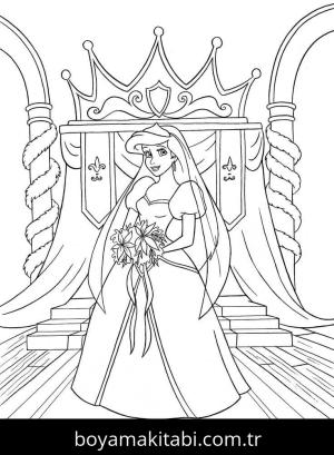 Prenses boyama sayfası – kolay boyama, eğitici aktivite